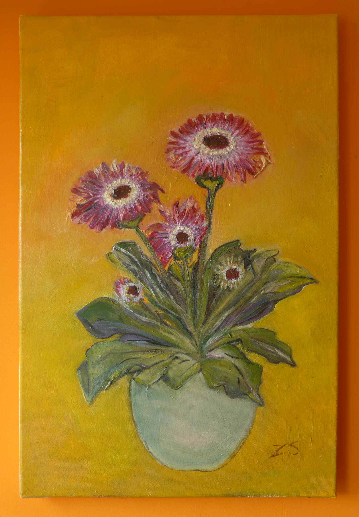 Sonnenhut auf gelbem Grund - 60 × 40cm